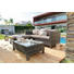 LOUNGEGARNITUR Textilgeflecht Kunststoffgeflecht Stahl - Taupe/Braun, Design, Glas/Kunststoff - Ambia Garden LOUNGEGARNITUR Textilgeflecht Kunststoffgeflecht Stahl - Taupe/Braun, Design, Glas/Kunststoff - Ambia Garden