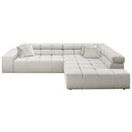 ECKSOFA in Feincord Weiß  319/215 cm  - Schwarz/Weiß, Design, Kunststoff/Textil (319/215cm) - Hom`in