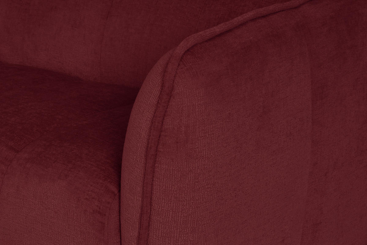 ECKSOFA LIVOLI in Chenille Bordeaux  246/160 cm  - Bordeaux/Schwarz, Design, Textil (246/160cm) - MID.YOU