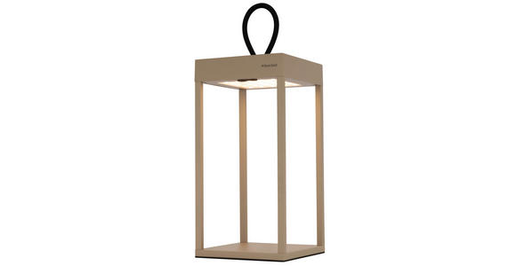 AKKU-TISCHLEUCHTE Miami 15/15/30 cm - Sandfarben, KONVENTIONELL, Kunststoff/Metall (15/15/30cm) - Dieter Knoll