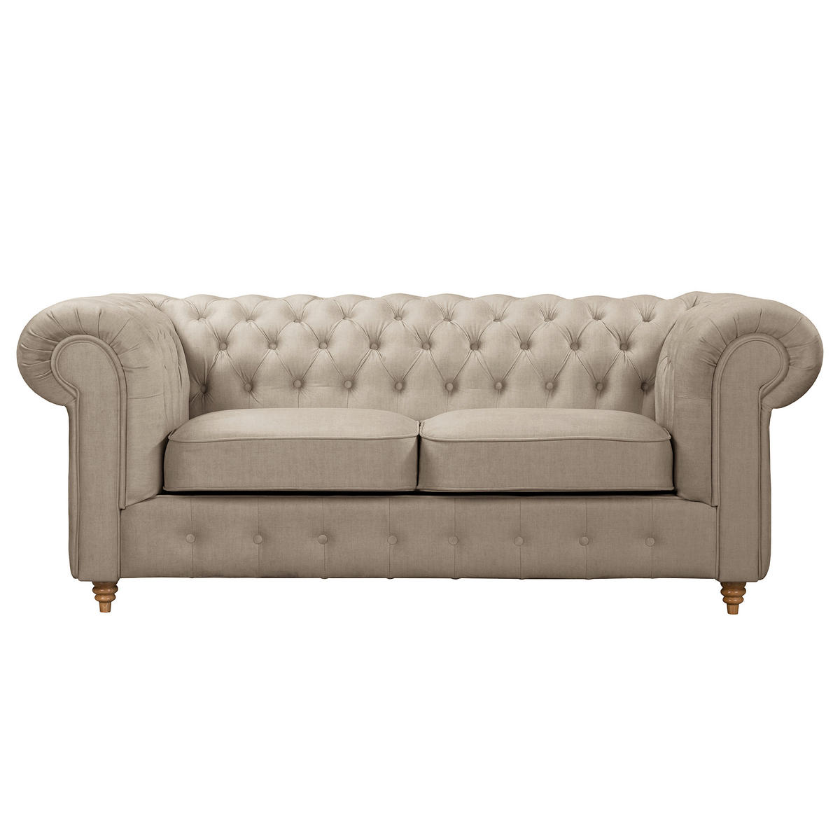 SCHLAFSOFA Mikrofaser Taupe Armteil links, Armteil rechts  - Taupe/Braun, Design, Holz/Textil (190/74/91cm) - P & B