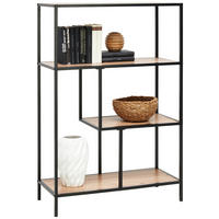 HYLLA i 77/115/33 cm svart, ekfärgad  - svart/ekfärgad, Trend, metall/trämaterial (77/115/33cm) - Best Price