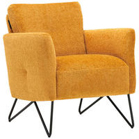 SESSEL Chenille, Mikrofaser Senfgelb  - Senfgelb/Schwarz, Design, Textil/Metall (68/78/76cm) - Johann Jakob