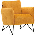 SESSEL in Chenille, Mikrofaser Senfgelb  - Senfgelb/Schwarz, Design, Textil/Metall (68/78/76cm) - Johann Jakob