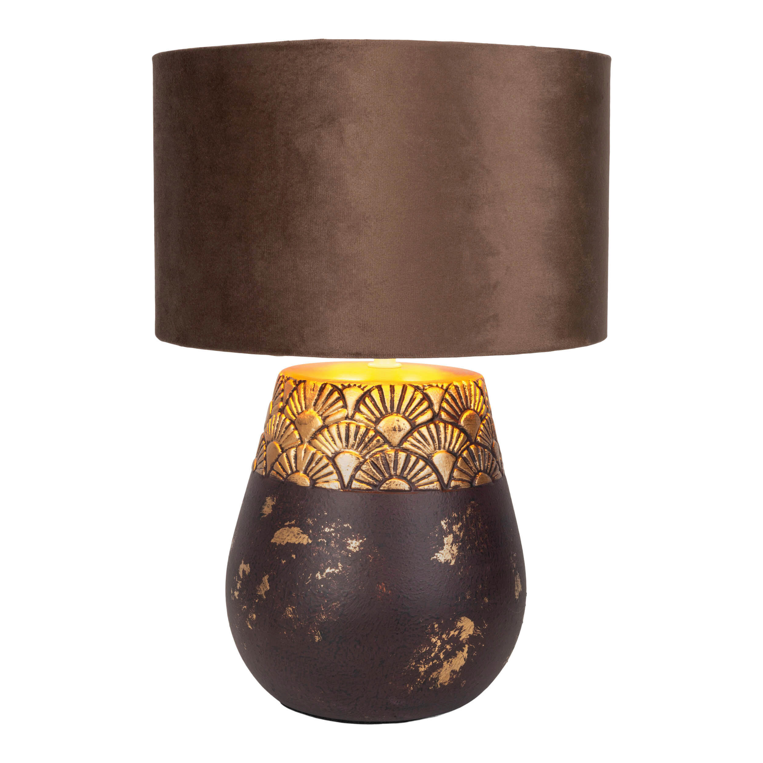 Thumbnail - Näve Tischleuchte Bronco, Braun, Textil, rund,rund, 39 cm, mit Schalter, Lampen & Leuchten, Innenbeleuchtung, Leuchten n...