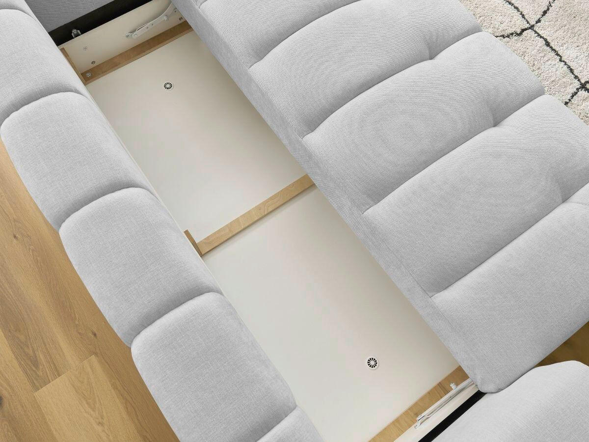 SCHLAFSOFA FUJI Leinenoptik Hellgrau  inkl.  - Hellgrau/Schwarz, MODERN, Kunststoff/Textil (251/113/88cm)
