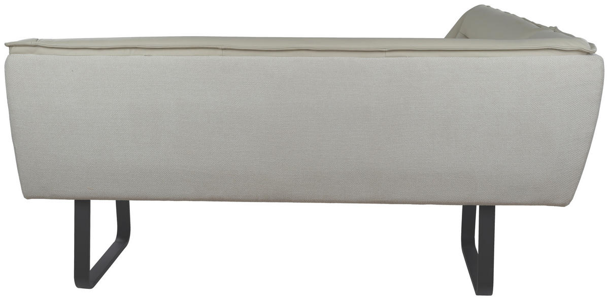ECKBANK 237/178 cm Struktur Echtleder Schwarz, Beige   - Beige/Schwarz, Design, Leder/Textil (237/178cm) - Novel
