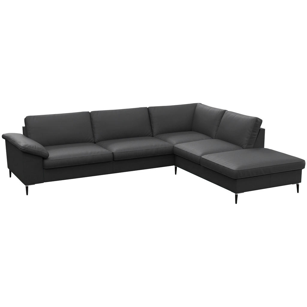 Thumbnail - Livetastic Ecksofa, Schwarz, Leder, Echtleder, Color-Finish-Leder, 5-Sitzer, Füllung: Schaumstoff, Federn,Schaumstoff, O...