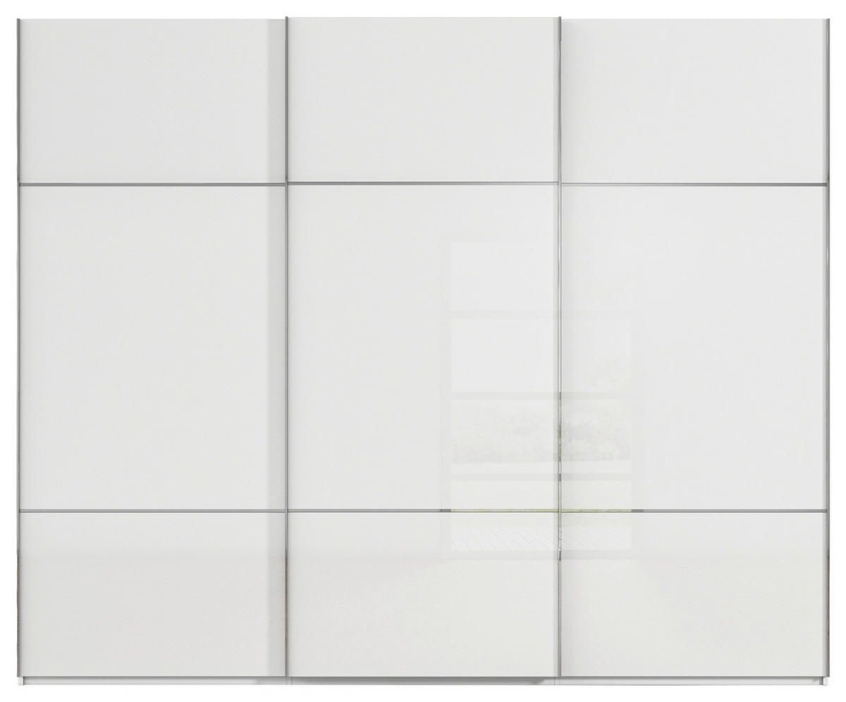 SCHWEBETÜRENSCHRANK 271/223/68 cm 3-türig Weiß  - Chromfarben/Weiß, KONVENTIONELL, Glas/Holzwerkstoff (271/223/68cm) - Novel