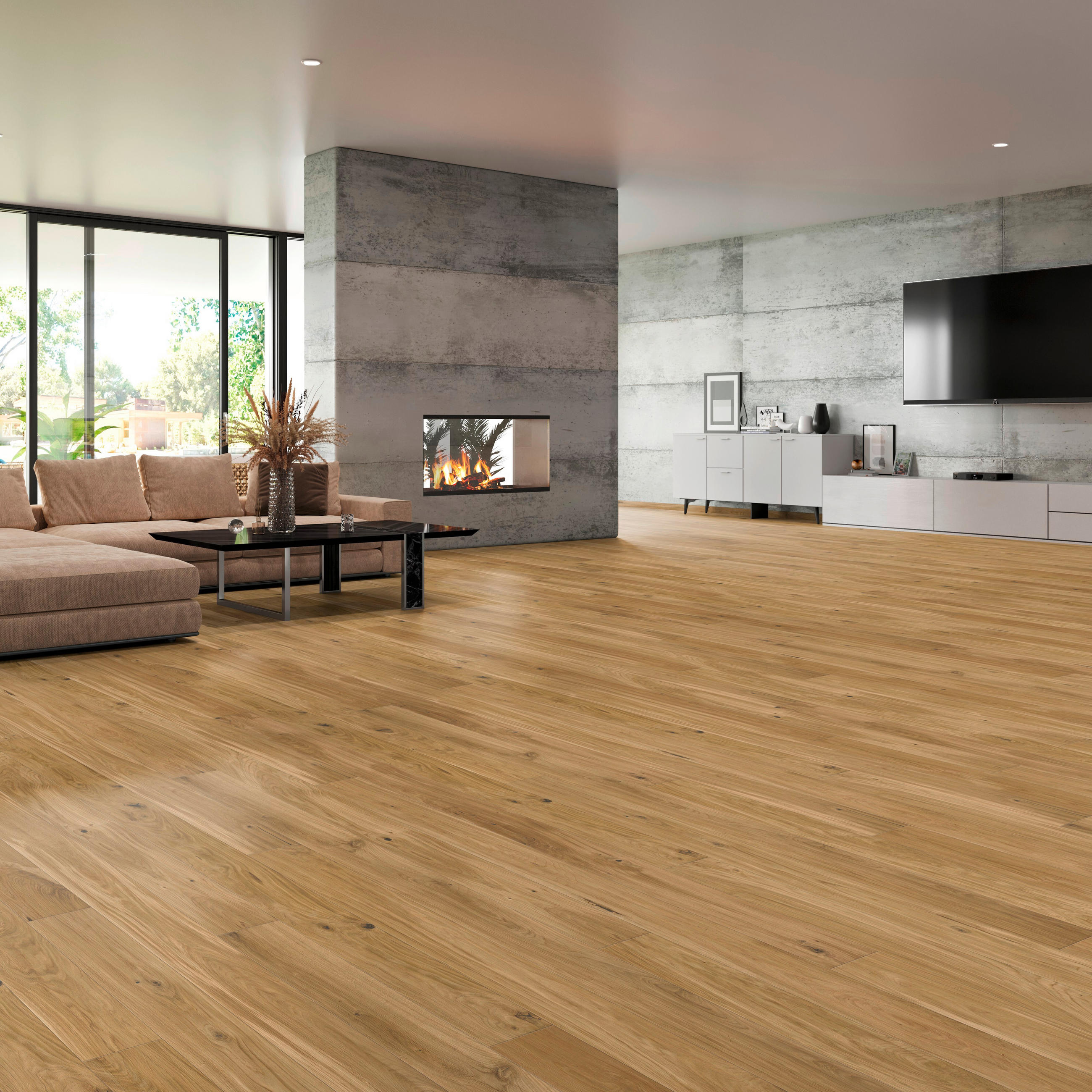 LANDHAUSDIELE Rustico Eiche Natur 100015601  per  m² - Design, Holz (220,5/17,6/1,3cm) - Tilo