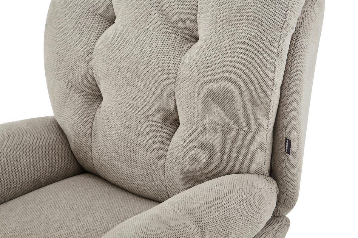 RELAXSESSELSET Webstoff Hocker    - Taupe/Schwarz, Design, Textil/Metall (75/97/88cm) - Carryhome