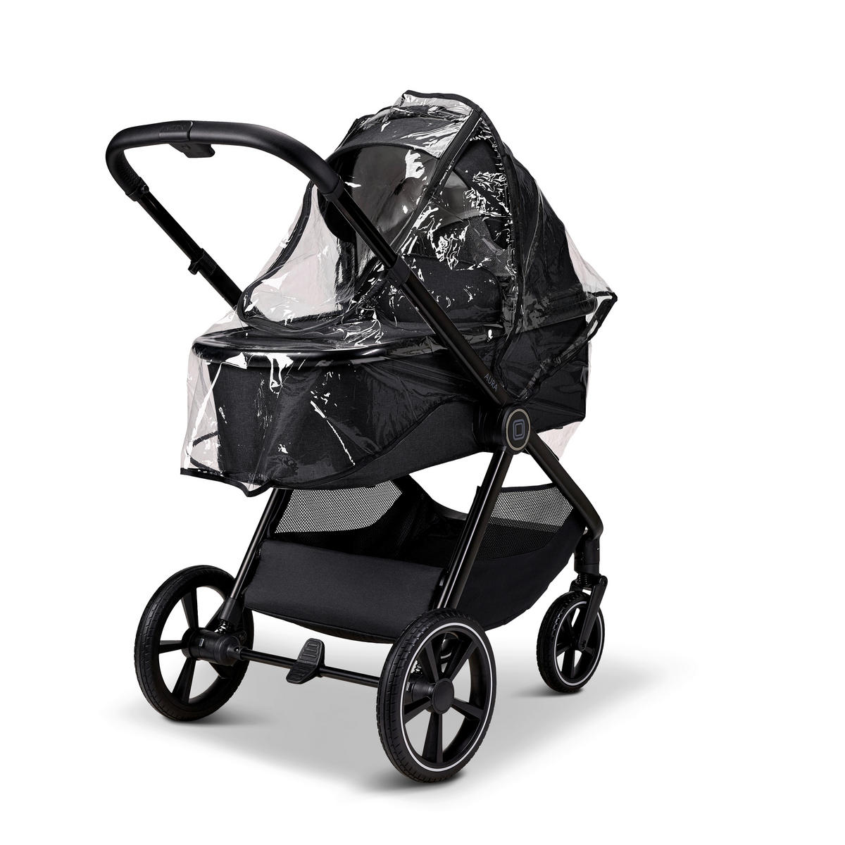 KOMBIKINDERWAGEN  Aura  Onyx Melange  - Schwarz, Basics, Textil (86/61/120cm) - Moon