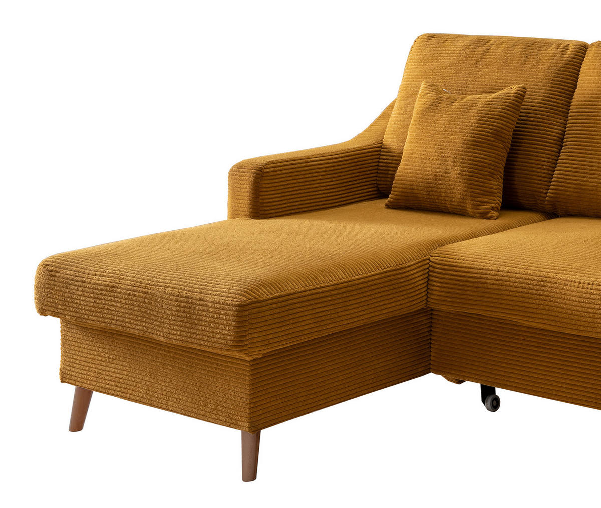 ECKSOFA in Cord Goldfarben  - Goldfarben/Naturfarben, Design, Holz/Textil (150/228cm) - P & B
