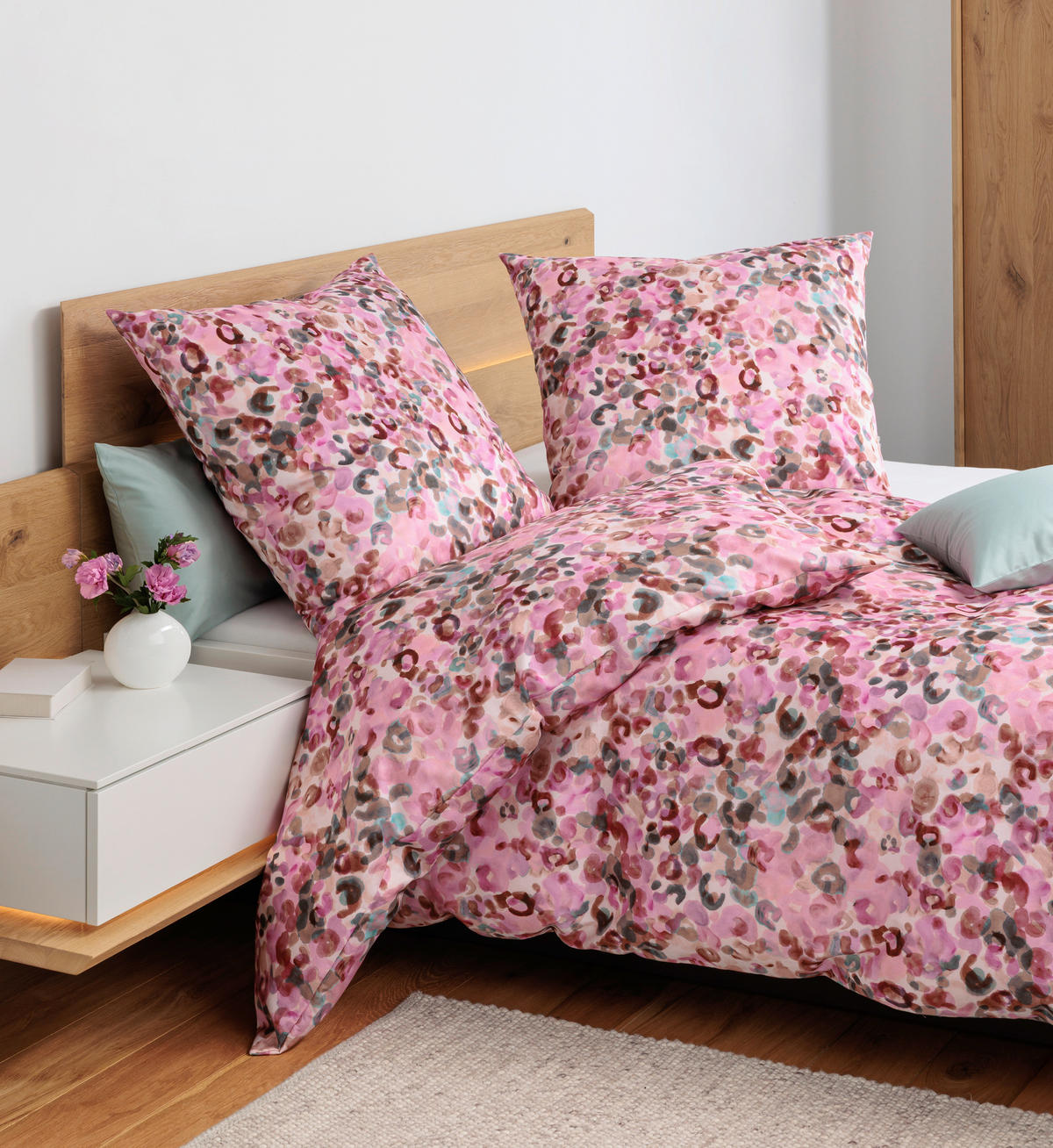 BETTWÄSCHE Makosatin 135/200 cm  - Rosa, Basics, Textil (135/200cm) - Janine