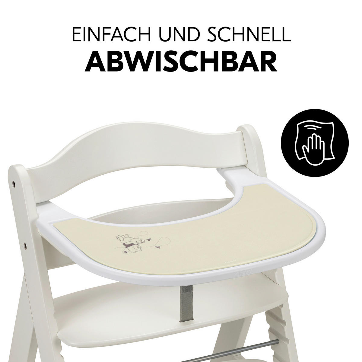 ESS- UND SPIELBRETT High Chair Tray Mat  - Beige, Basics, Kunststoff (42,5/0,5/28cm) - Hauck