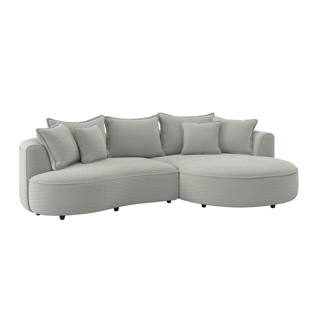ECKSOFA LEVI Jadegrün Velours, Struktur  - Jadegrün/Schwarz, MODERN, Kunststoff/Textil (287/168cm) - Livetastic
