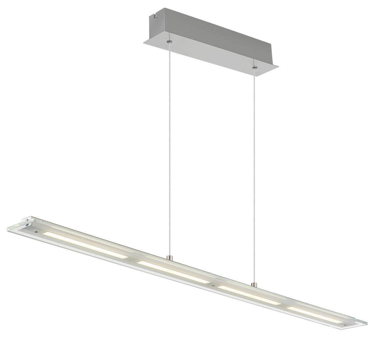 LED-HÄNGELEUCHTE 115/9/150 cm  - Klar/Nickelfarben, Design, Glas/Metall (115/9/150cm) - Globo