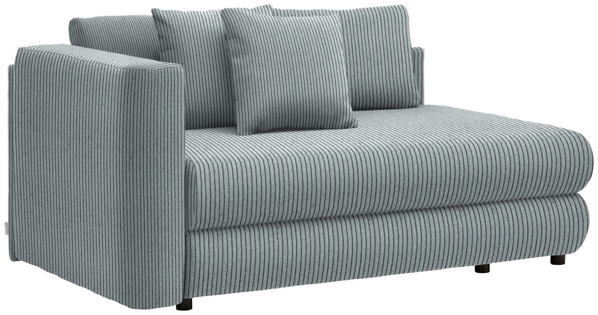 RÉCAMIERE in Cord Blaugrau  - Blaugrau/Schwarz, Design, Kunststoff/Textil (171/88/93cm) - Cantus