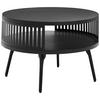 COUCHTISCH Mangoholz massiv 75/75/44 cm rund Schwarz  - Schwarz, Design, Holz/Metall (75/75/44cm) - Carryhome