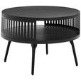 COUCHTISCH Mangoholz massiv 75/75/44 cm rund Schwarz  - Schwarz, Design, Holz/Metall (75/75/44cm) - Carryhome