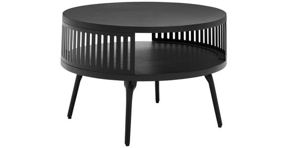 COUCHTISCH Mangoholz massiv 75/75/44 cm rund Schwarz  - Schwarz, Design, Holz/Metall (75/75/44cm) - Carryhome