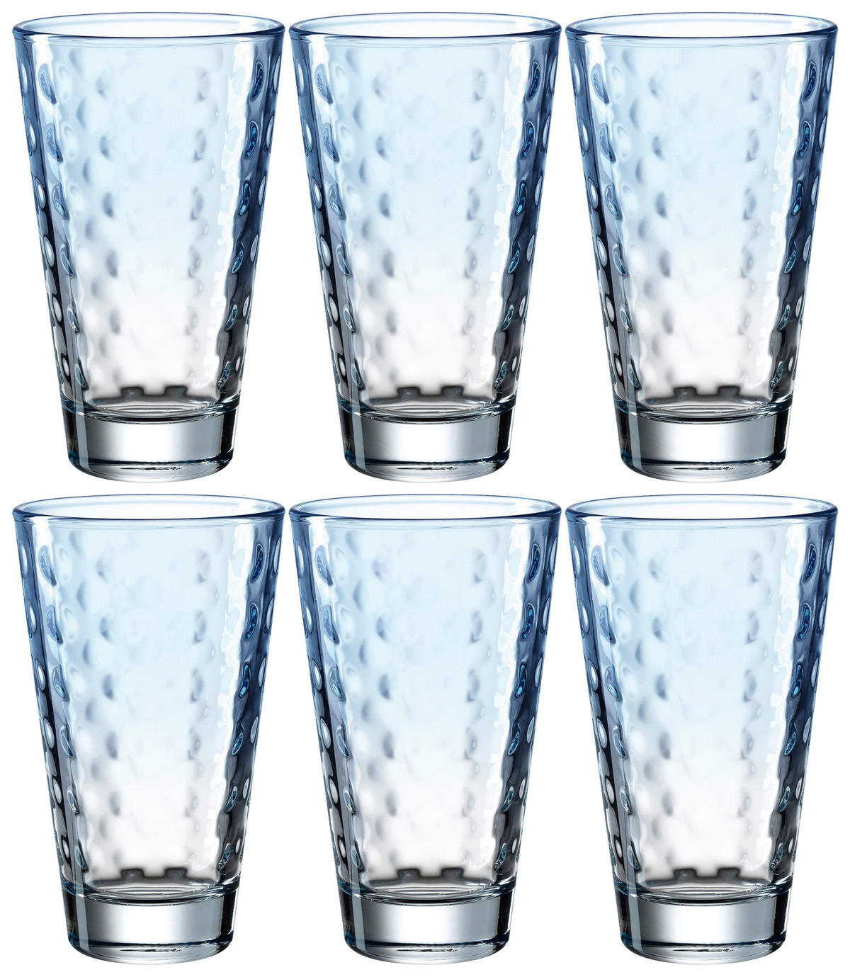 GLÄSERSET Optic  - Hellblau, Basics, Glas (300ml) - Leonardo
