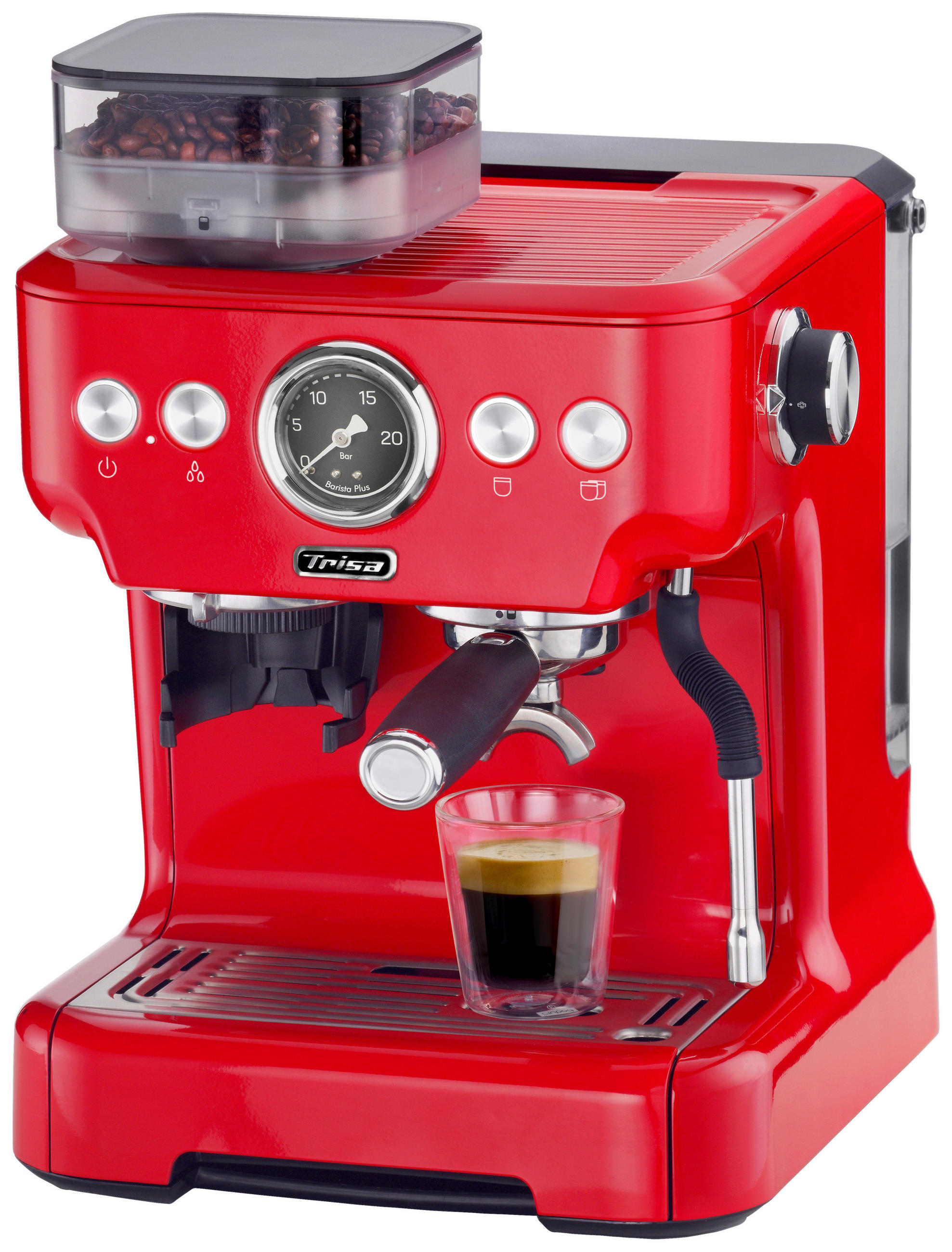 ESPRESSOMASCHINE  - Rot, Basics, Metall (32,5/41/28cm) - Trisa Electronics