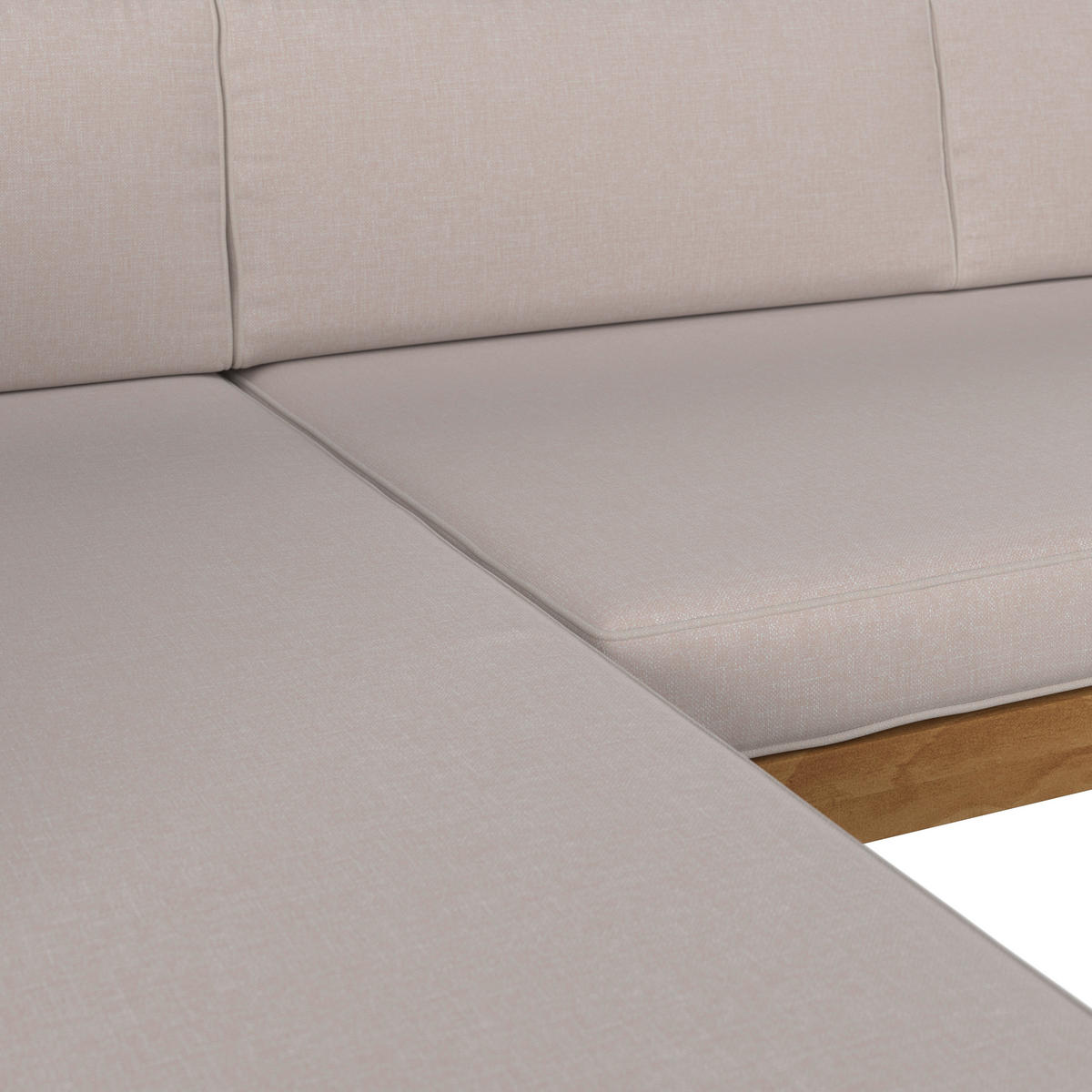 LOUNGEGARNITUR Akazie vollmassiv  - Beige/Naturfarben, MODERN, Holz/Textil (262/78/180cm) - Ambia Garden