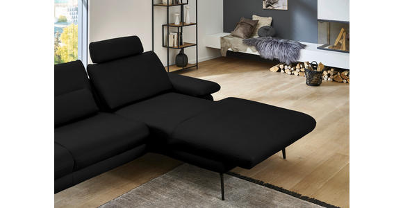 ECKSOFA in Echtleder Schwarz 310/180 cm - Schwarz, Design, Leder/Metall (310/180cm) - Dieter Knoll