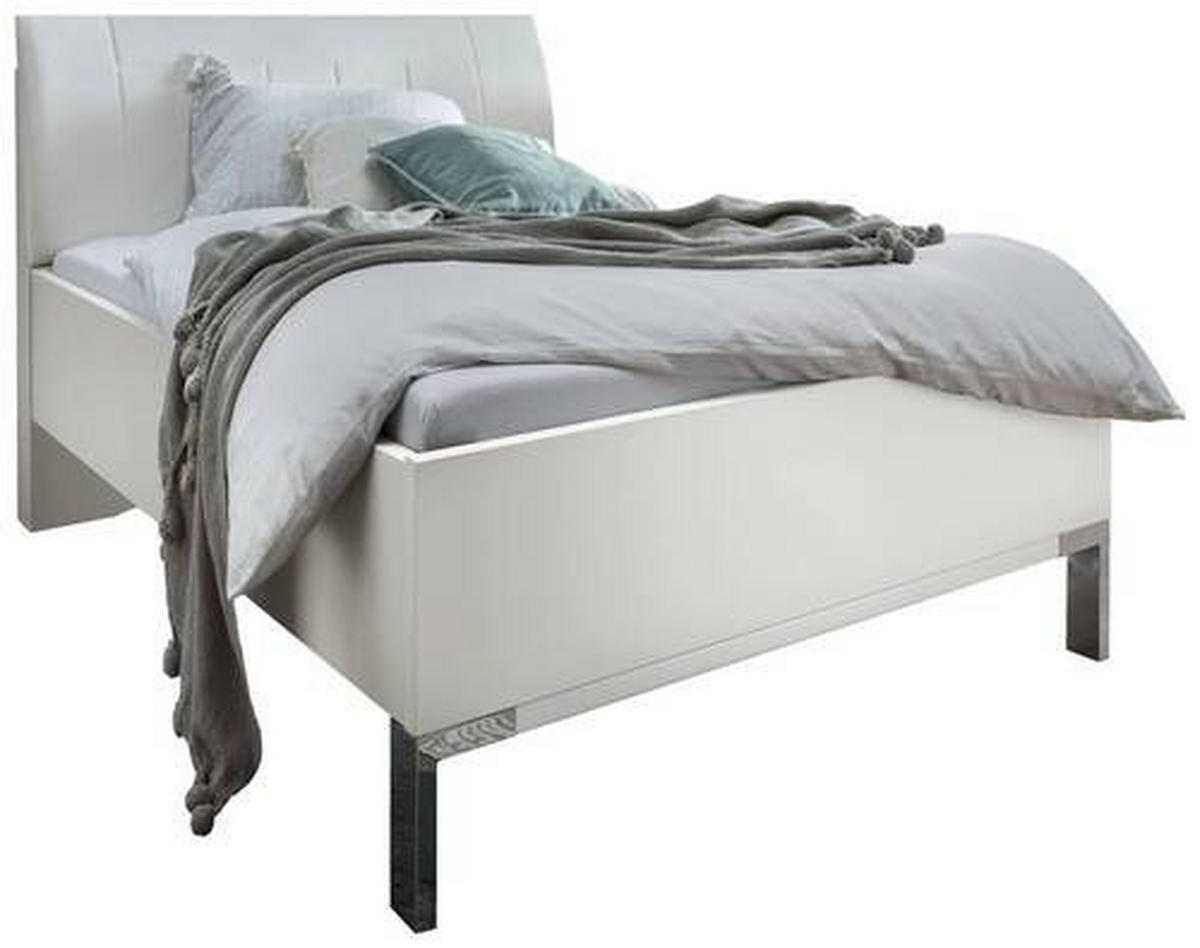 BETT 100/200 cm  in Weiß  - Chromfarben/Weiß, KONVENTIONELL, Holzwerkstoff/Textil (100/200cm) - Dieter Knoll