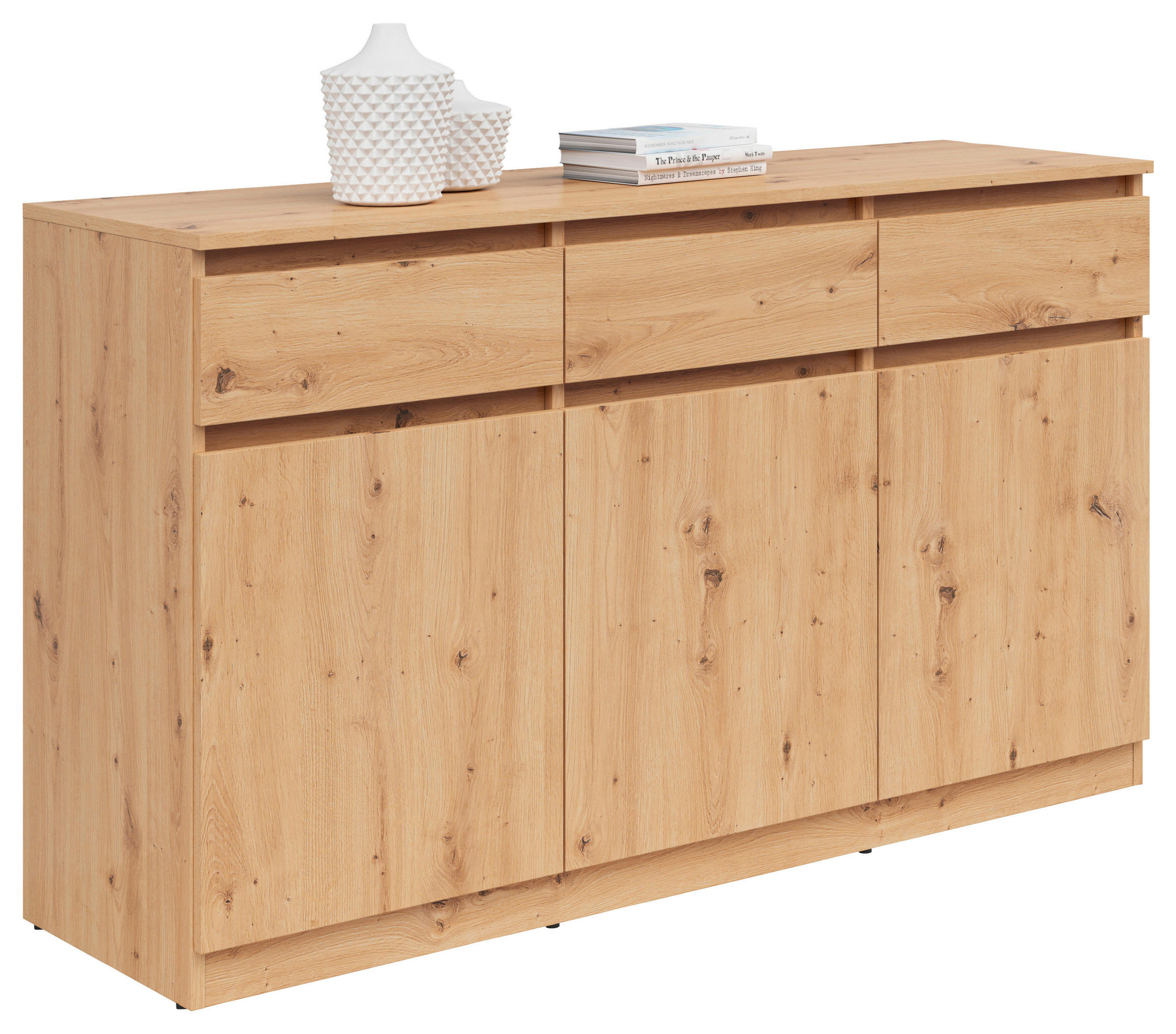 KOMMODE  in 135/81/42 cm  - Eiche Artisan, KONVENTIONELL, Holzwerkstoff (135/81/42cm)