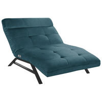 RELAXLIEGE  in Mikrofaser Petrol  - Petrol/Schwarz, Design, Textil/Metall (120/54-113/158-198cm) - Pure Home Lifestyle