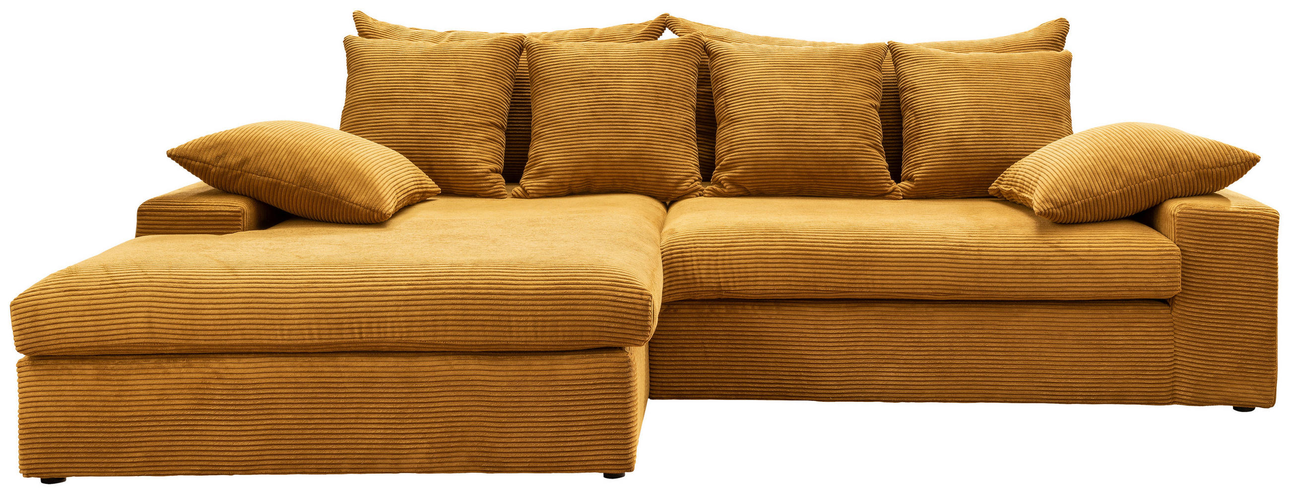 ECKSOFA in Cord Goldfarben  200/278 cm  - Goldfarben/Schwarz, MODERN, Kunststoff/Textil (200/278cm) - Livetastic