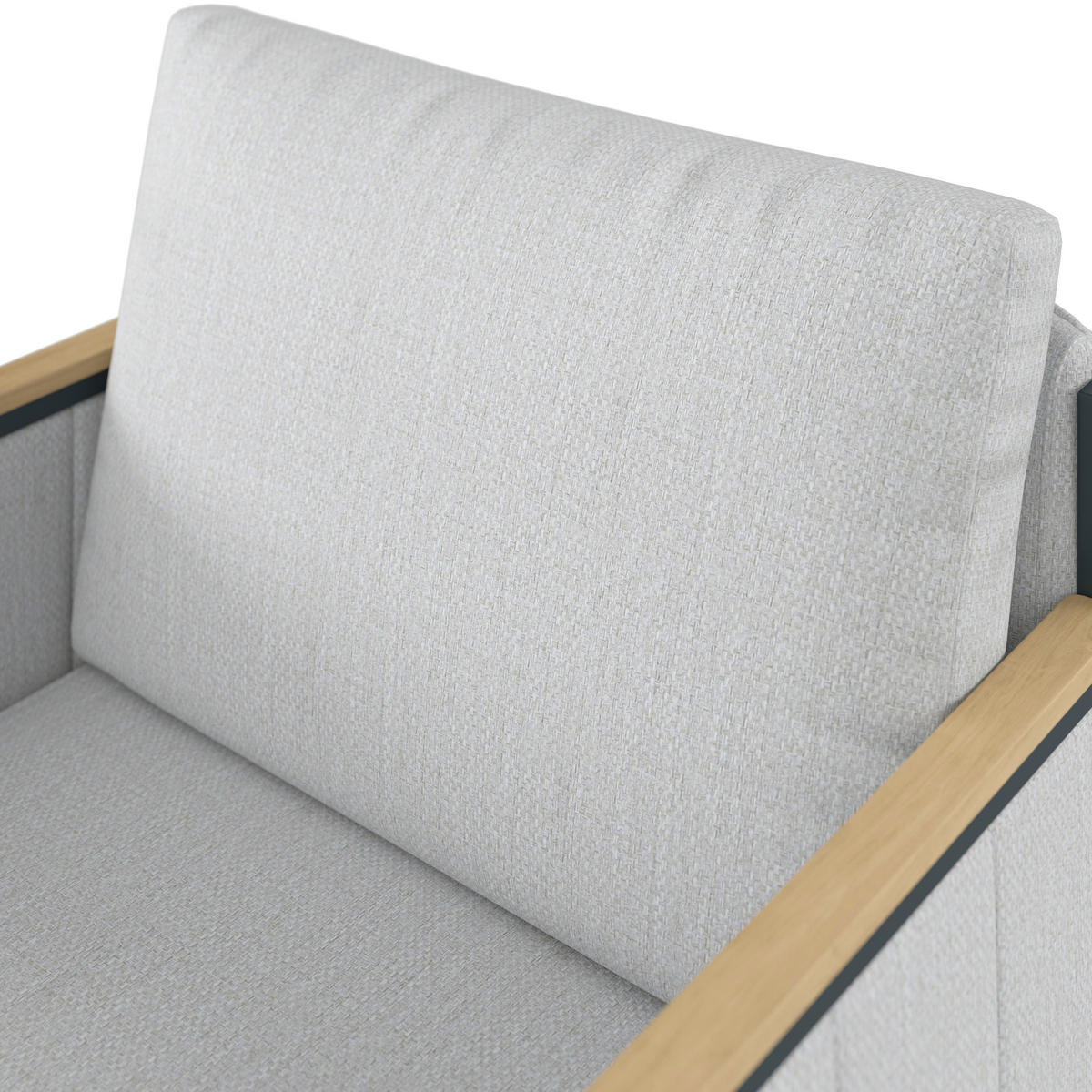 LOUNGE FOTELJA  antracit, siva, boje tikovine   - boje tikovine/siva, Design, drvo/metal (61,5/73/65cm) - Dieter Knoll