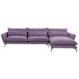 ECKSOFA in Webstoff Violett  338/165 cm  - Violett/Schwarz, Design, Textil/Metall (338/165cm) - Hom`in