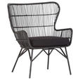 OHRENSESSEL Webstoff Schwarz  - Schwarz, LIFESTYLE, Holz/Textil (74/87/64cm) - Landscape