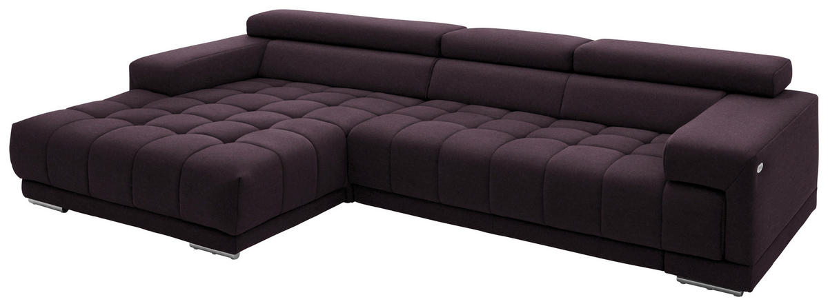 ECKSOFA Mikrofaser Lila, Flieder  - Silberfarben/Lila, Design, Textil/Metall (190/335cm) - Beldomo Speed