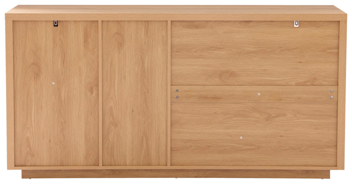 SIDEBOARD  in 162/82/40 cm  - Eichefarben/Weiß Hochglanz, KONVENTIONELL, Holzwerkstoff (162/82/40cm) - Xora