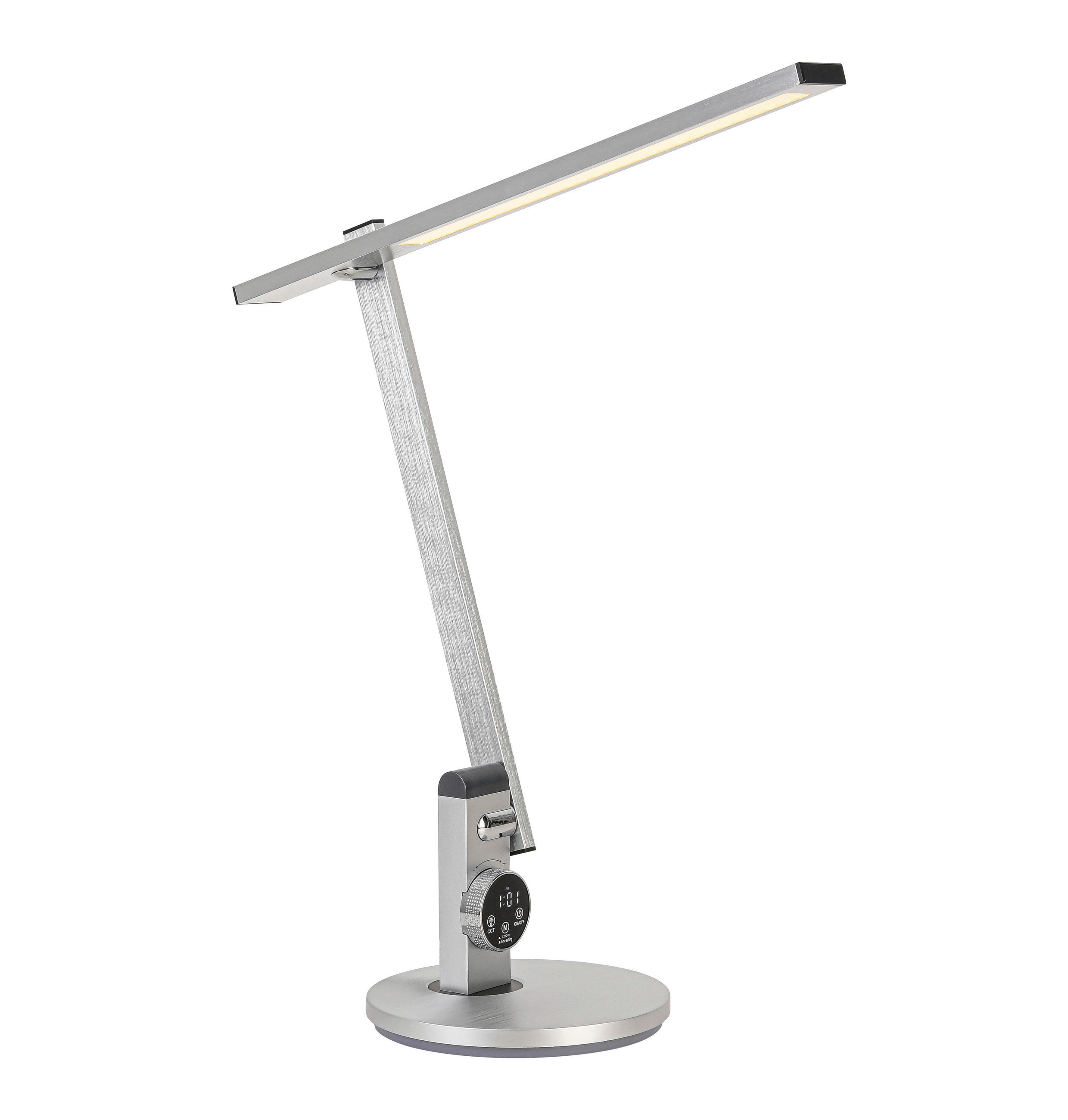 LAMPĂ DE BIROU CU LED - argintiu/negru, Basics, plastic/metal (19/65/45,2cm) - Novel