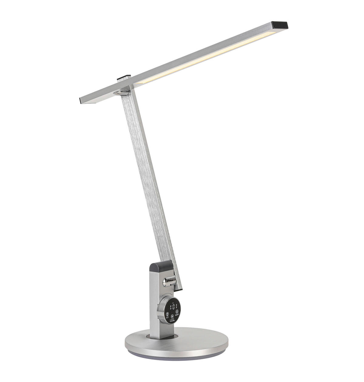 LED LAMPA NA PÍSACÍ STÔL, otočný stmievač, 19/65/45,2 cm - čierna/strieborná, Basics, kov/plast (19/65/45,2cm) - Novel