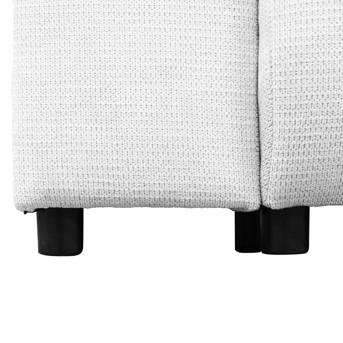 ECKSOFA Creme Struktur  - Creme/Schwarz, Design, Kunststoff/Textil (250/160cm) - MID.YOU