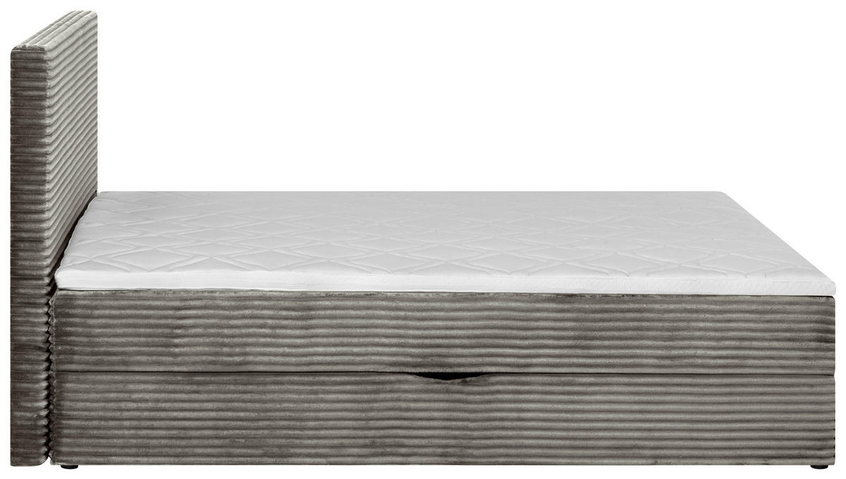 BOXBETT 140/200 cm  in Hellgrau  - Hellgrau/Schwarz, Trend, Kunststoff/Textil (140/200cm) - Boxxx