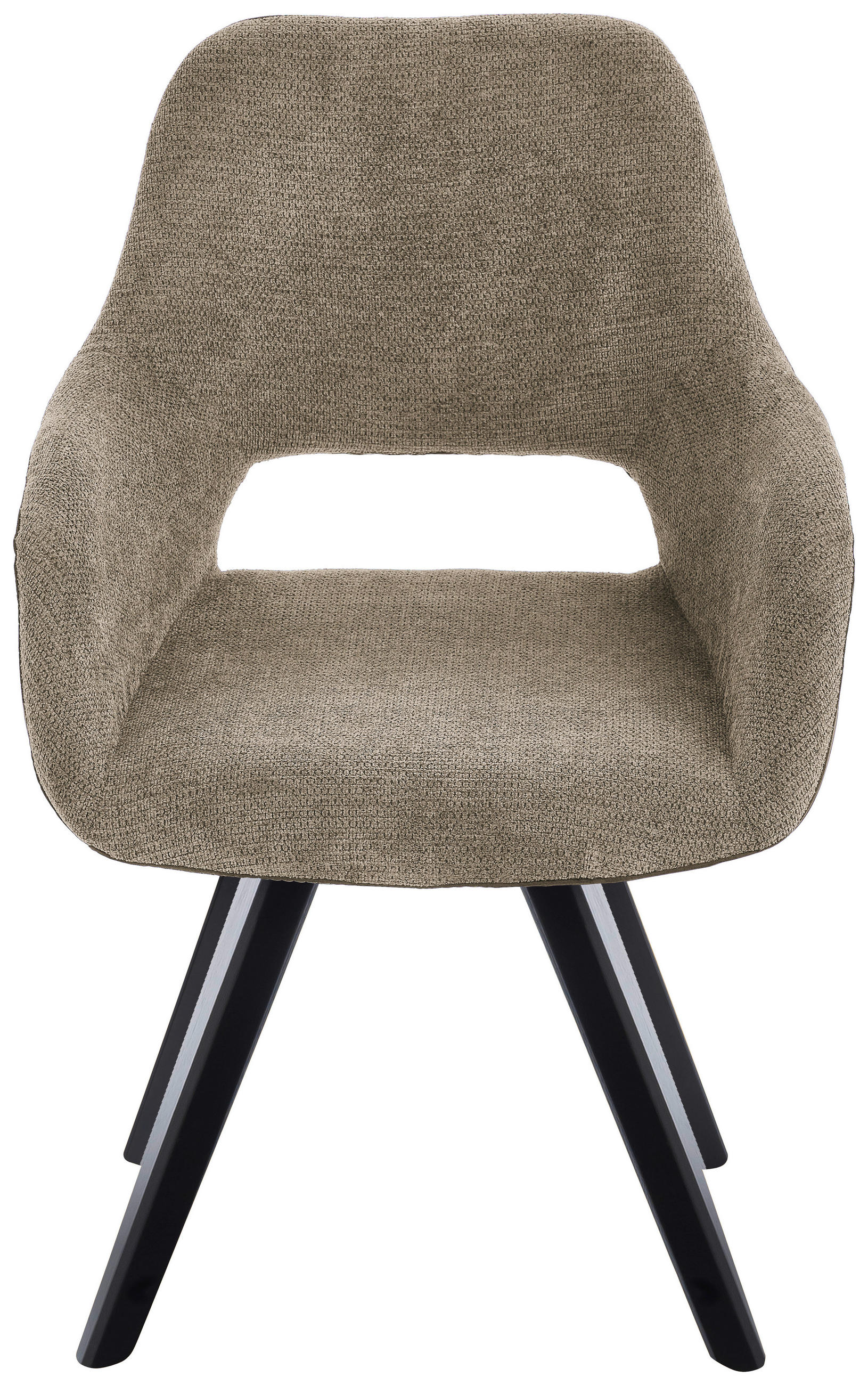 ARMLEHNSTUHL in Holz, Textil Cappuccino  - Schwarz/Cappuccino, Design, Holz/Textil (56/86/64cm) - Lomoco