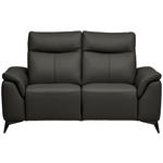 2-SITZER-SOFA  in Echtleder Anthrazit   - Anthrazit/Schwarz, Design, Leder/Metall (176/105/98cm) - Belluti