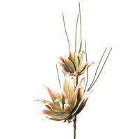 UMĚLÁ KVĚTINA 105 cm - bílá/růžová, Basics, kov/plast (105cm)