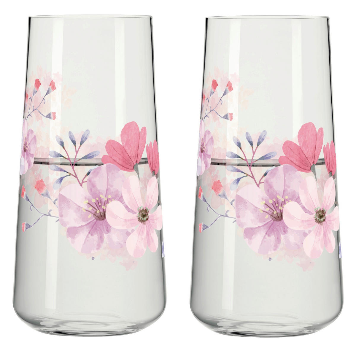 GLÄSERSET Sommersonett  2-teilig  - Pink/Transparent, Design, Glas (8.2/16.6cm) - Ritzenhoff