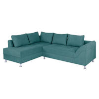ECKSOFA Türkis Webstoff  - Türkis/Chromfarben, Design, Kunststoff/Textil (200/267cm) - P & B