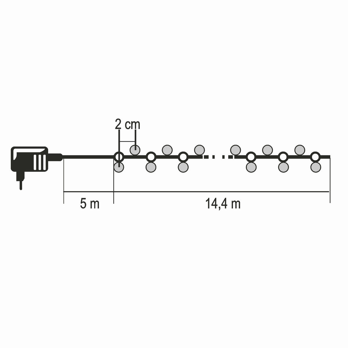 FÉNYFÜZÉR - fehér, Basics, műanyag (1440cm)