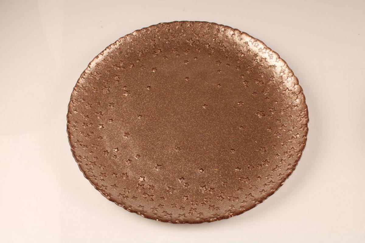 PLATZTELLER Glas  - Bronzefarben, LIFESTYLE, Glas (32,5cm) - X-Mas