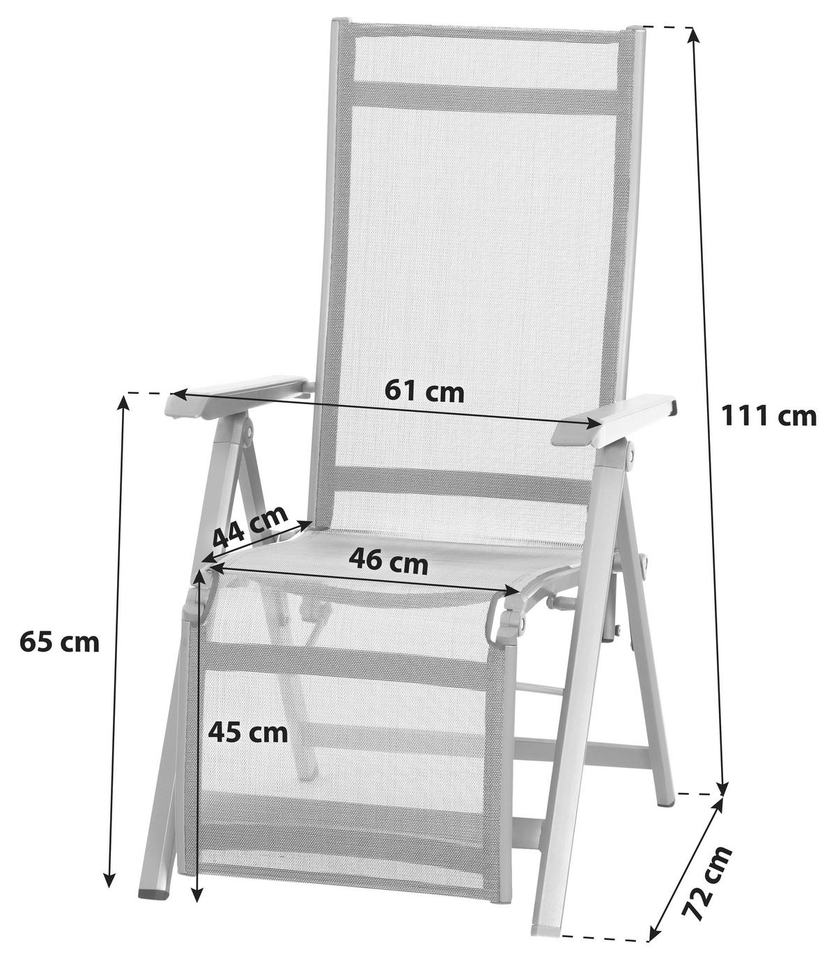 GARTEN-RELAXSESSEL Aluminium  - Anthrazit/Schwarz, KONVENTIONELL, Kunststoff/Textil (61/111/72cm) - Siena Garden